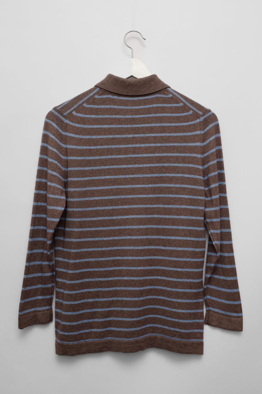 PURE CASHMERE SILK STIPED POLO KNIT