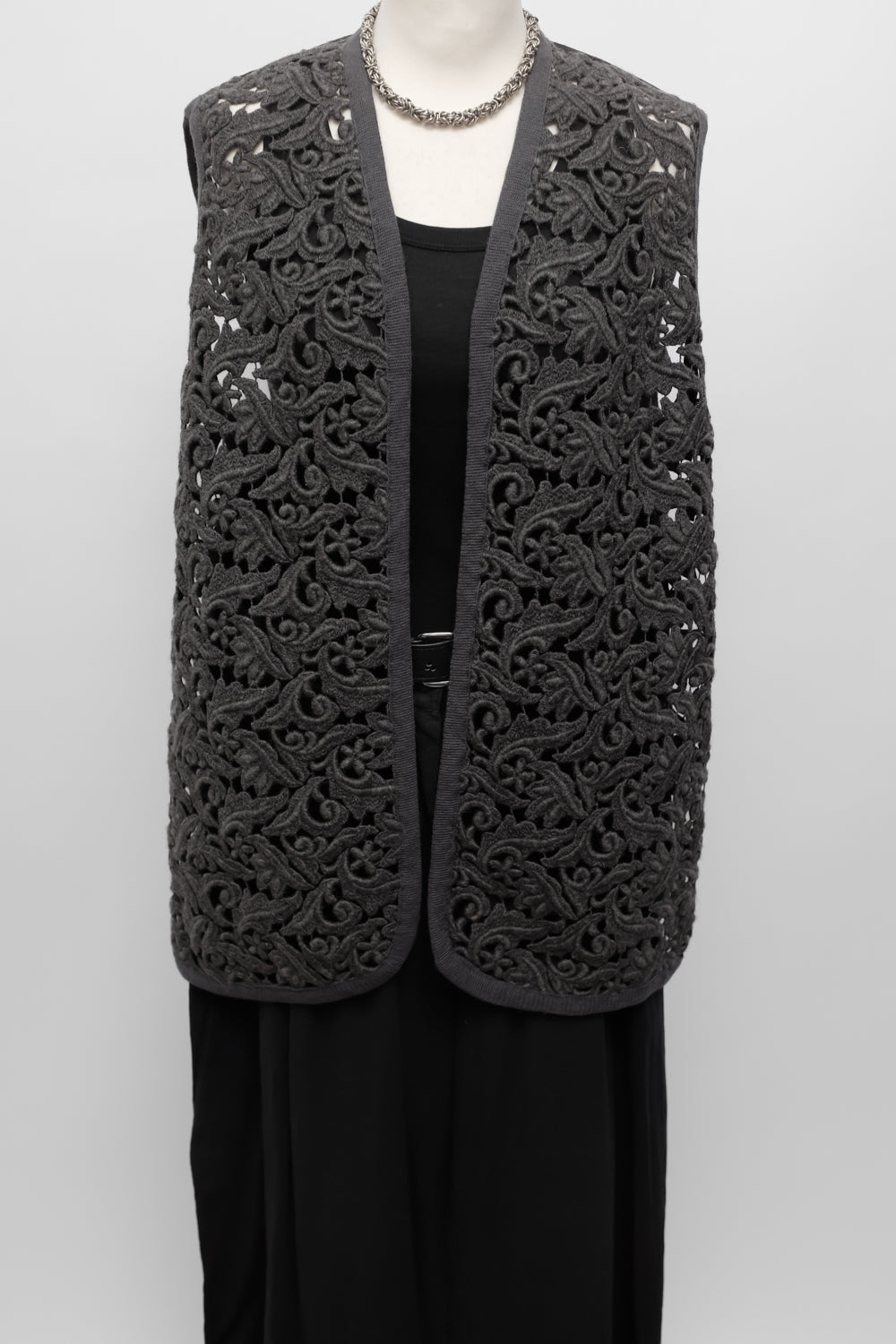 WOOL LACE GREY VINTAGE OVER VEST