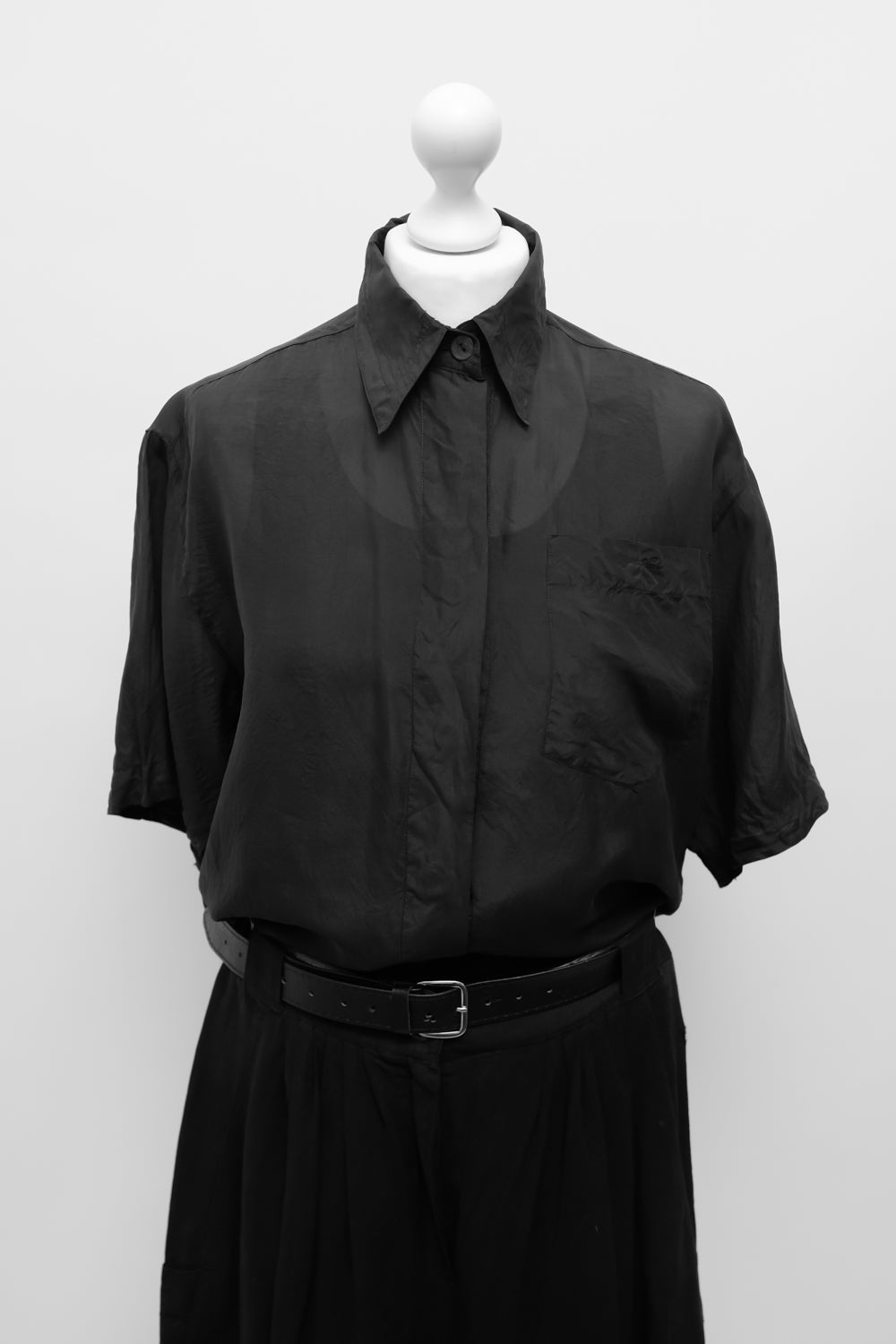PURE TENDER SILK BLACK VINTAGE SHIRT