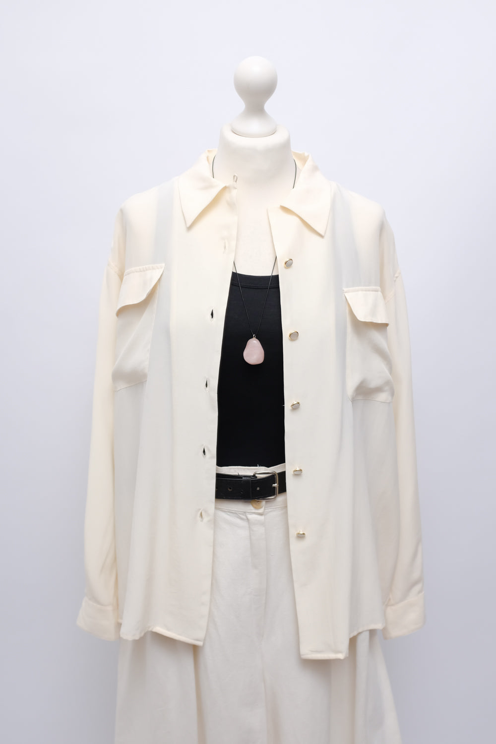 PURE SILK CREAM VINTAGE SHIRT
