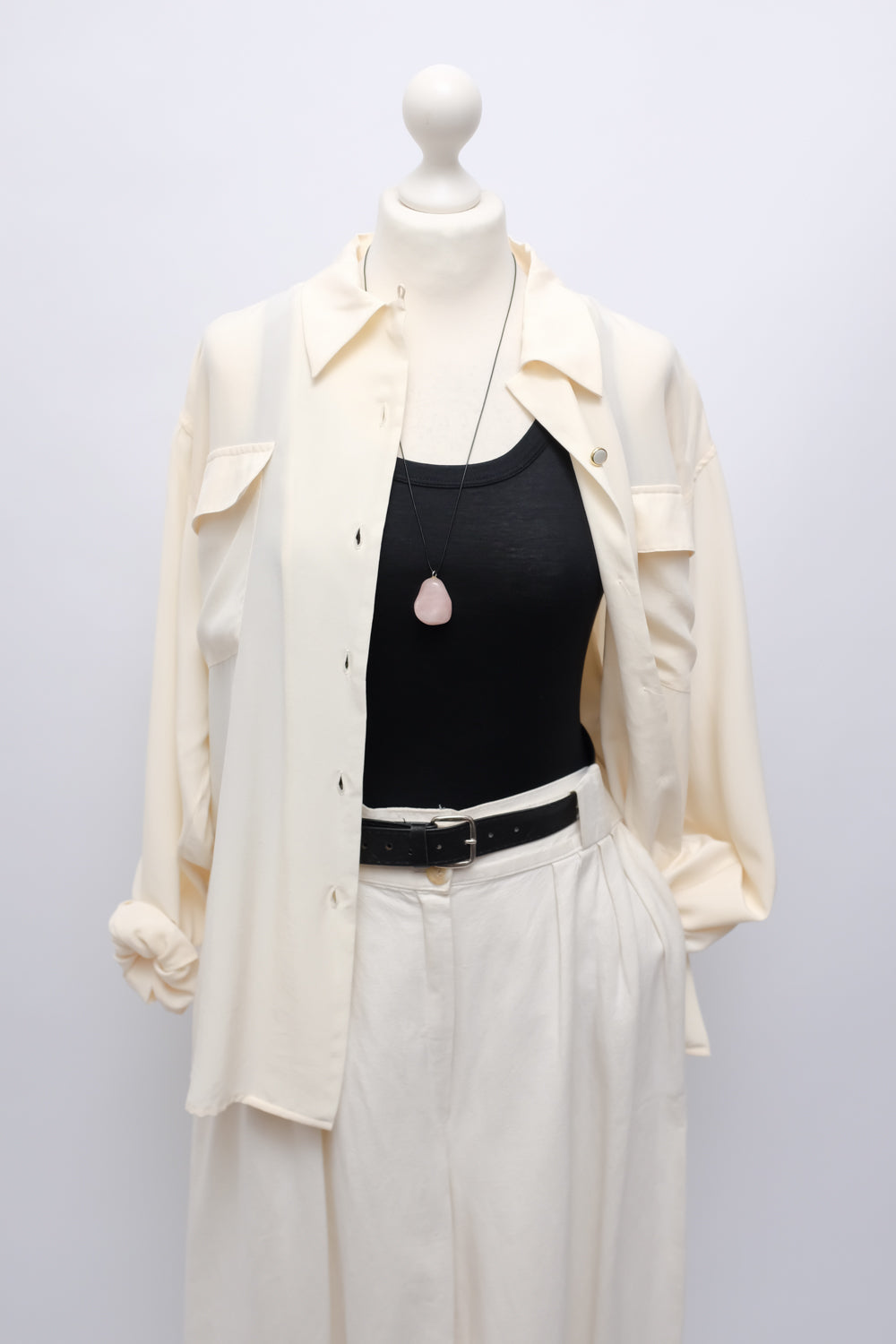 PURE SILK CREAM VINTAGE SHIRT