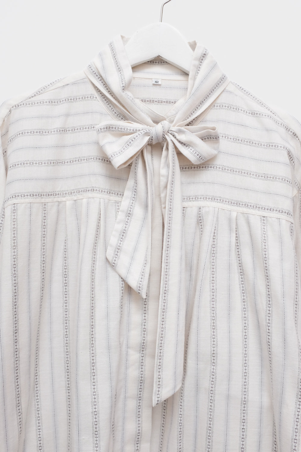 PURE COTTON VINTAGE BOW TIE BLOUSE