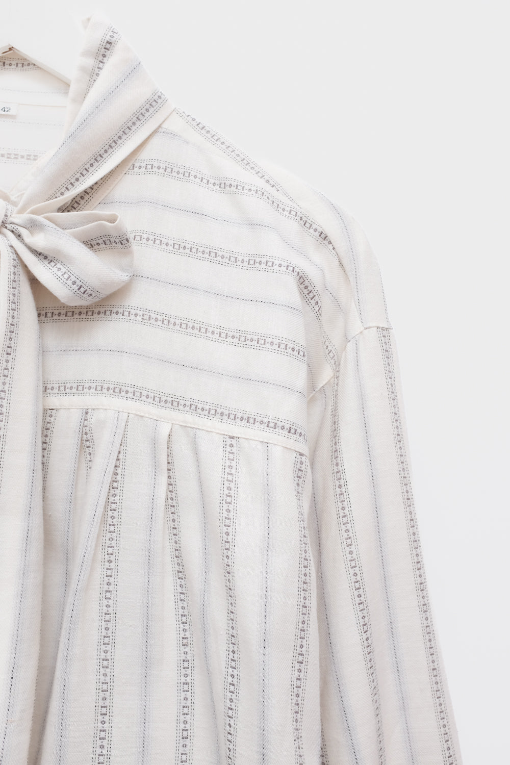 PURE COTTON VINTAGE BOW TIE BLOUSE