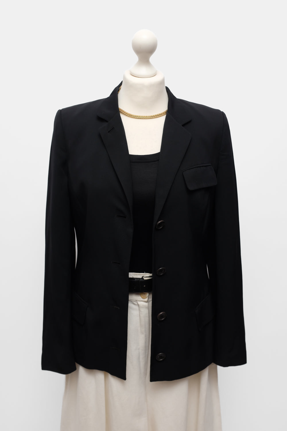JIL SANDER VINTAGE BLACK WAISTED BLAZER
