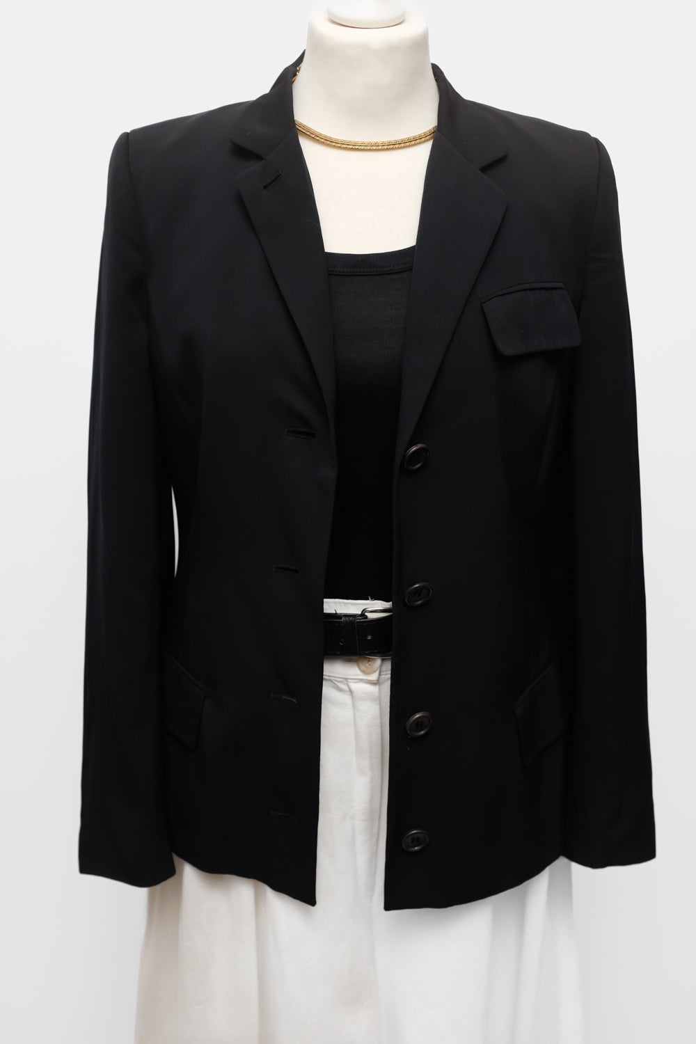 JIL SANDER VINTAGE BLACK WAISTED BLAZER