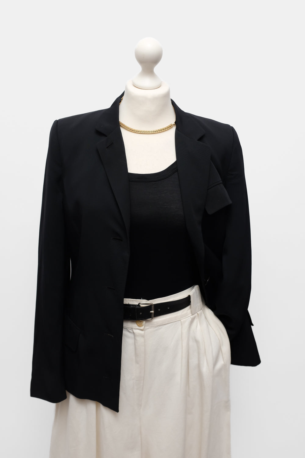 JIL SANDER VINTAGE BLACK WAISTED BLAZER