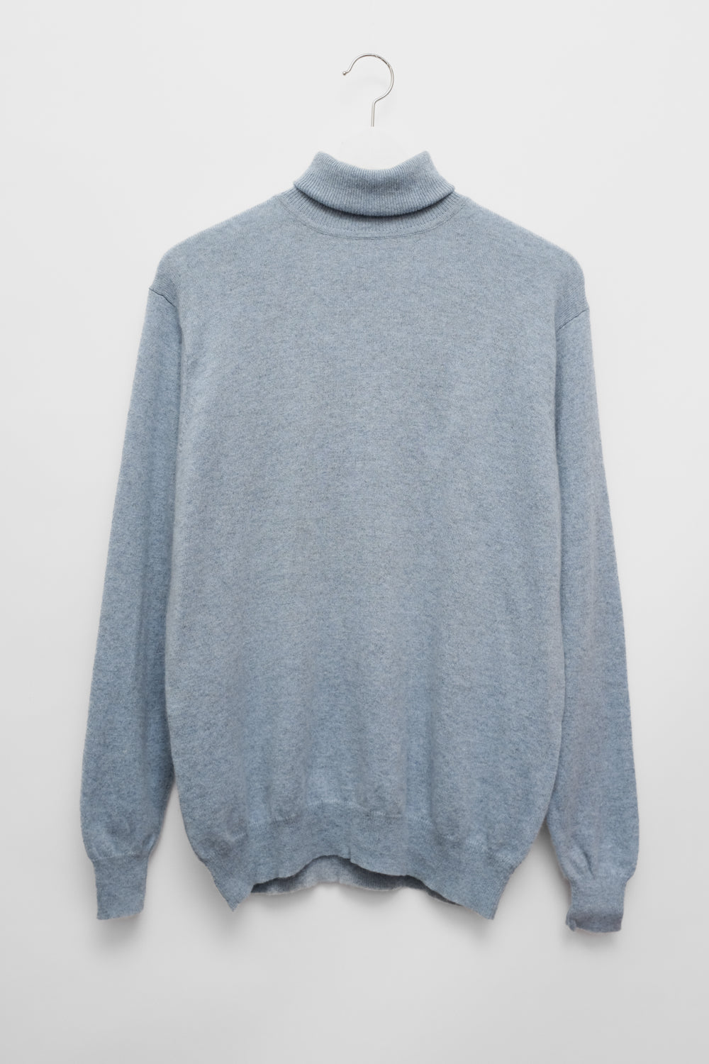 PURE CASHMERE TURTLE PALE BLUE SWEATER