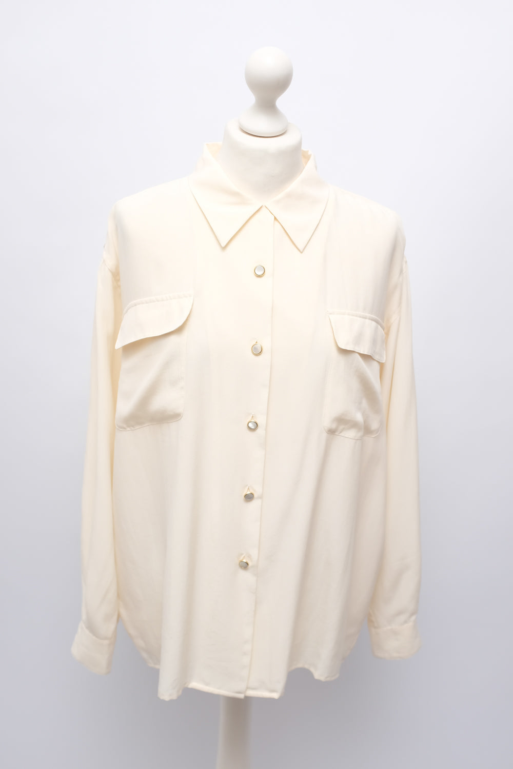 PURE SILK CREAM VINTAGE SHIRT