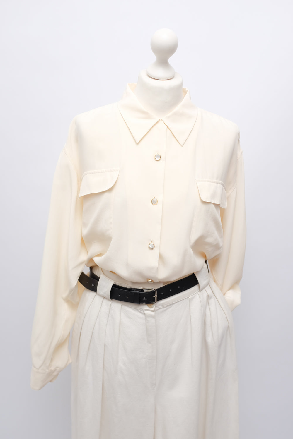 PURE SILK CREAM VINTAGE SHIRT
