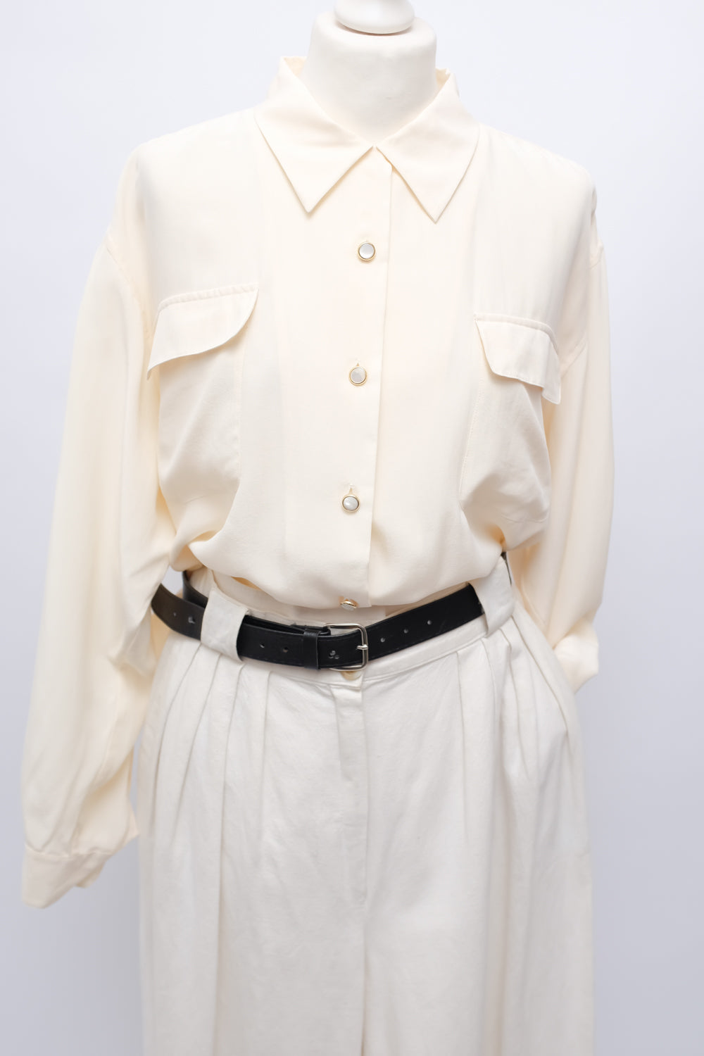 PURE SILK CREAM VINTAGE SHIRT