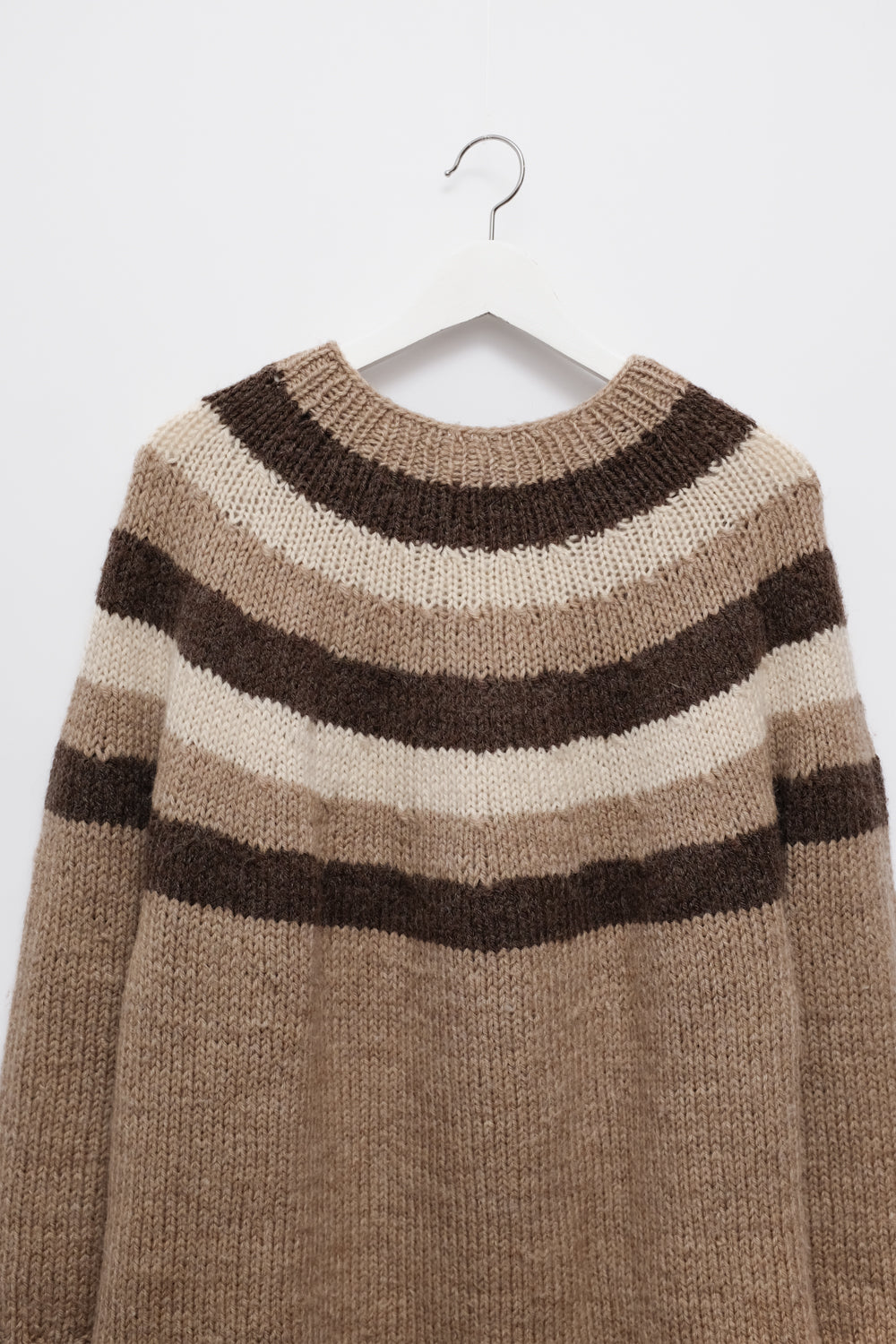 HANDKNIT NORWAY BROWN BEIGE OVERSIZE SWEATER