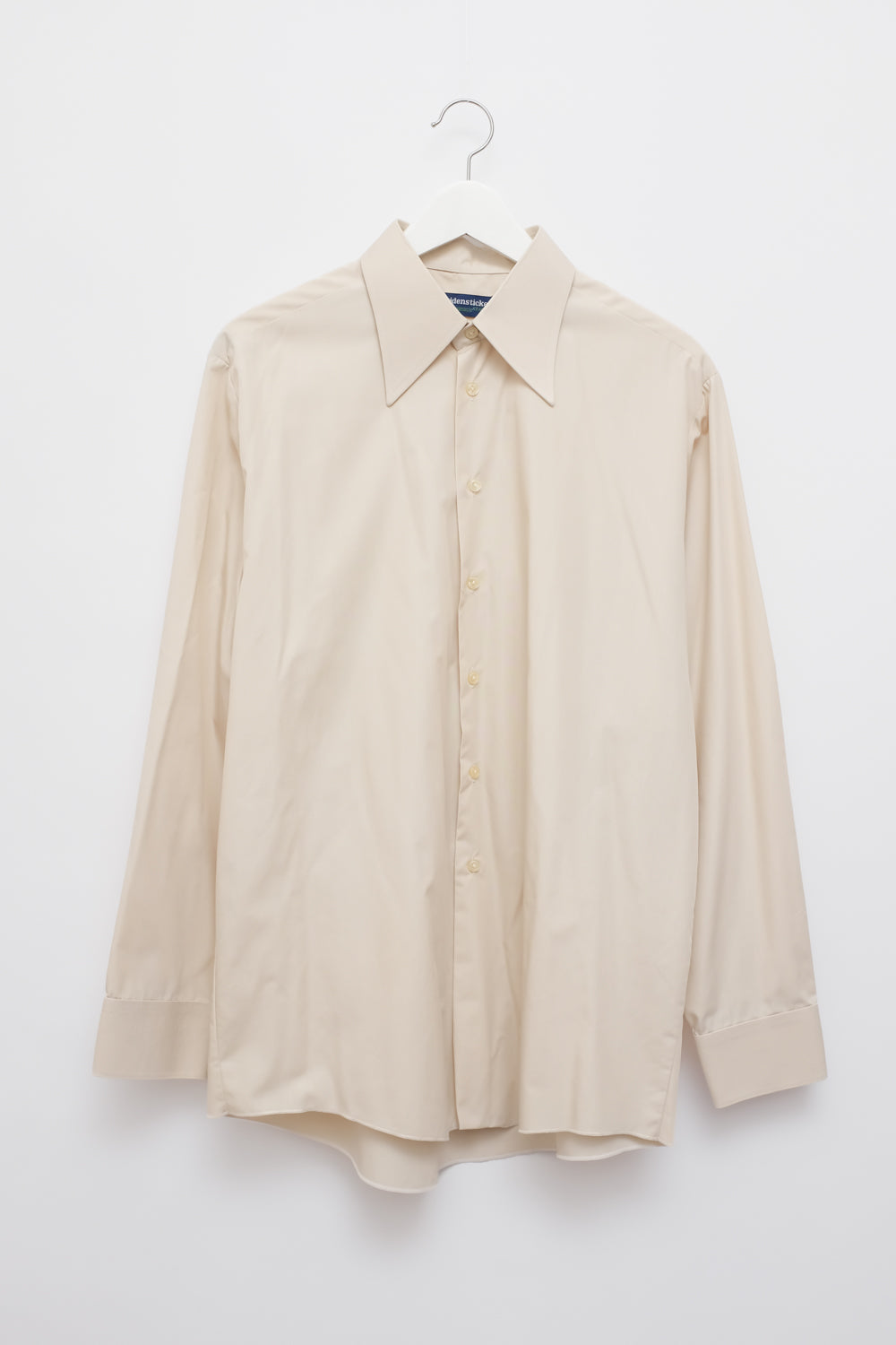 PURE COTTON BEIGE POINTY COLLAR VINTAGE SHIRT