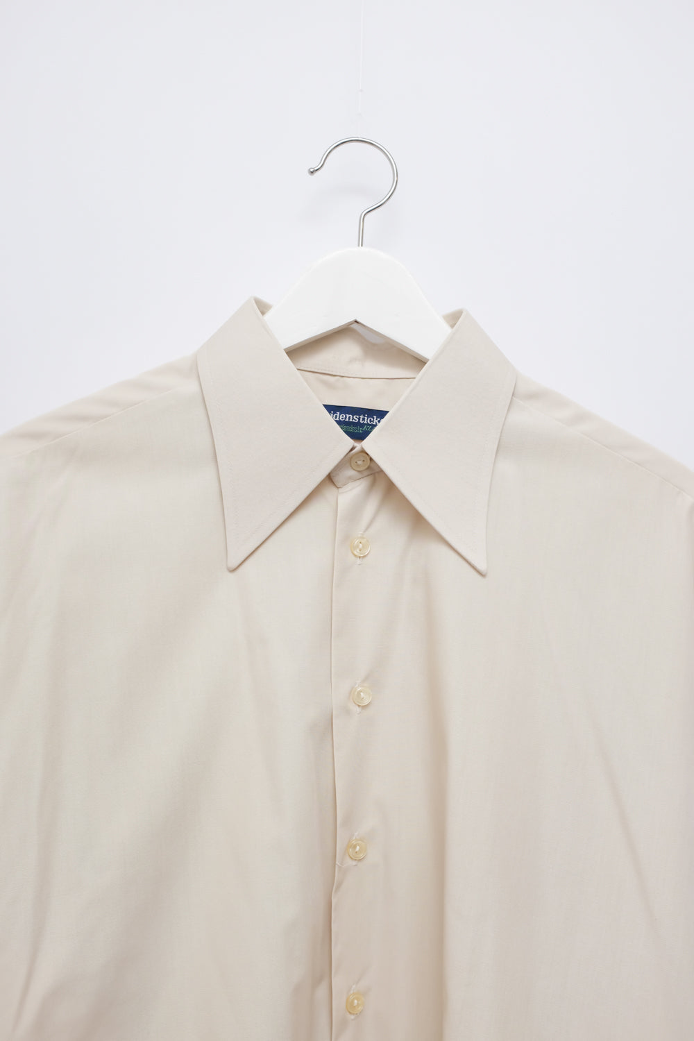 PURE COTTON BEIGE POINTY COLLAR VINTAGE SHIRT