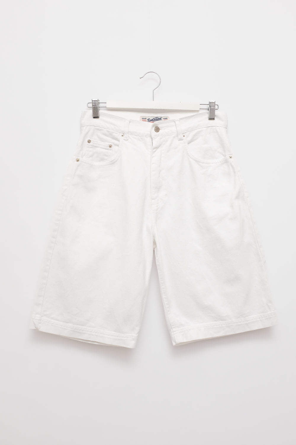 WHITE DENIM WIDE LEG SHORTS