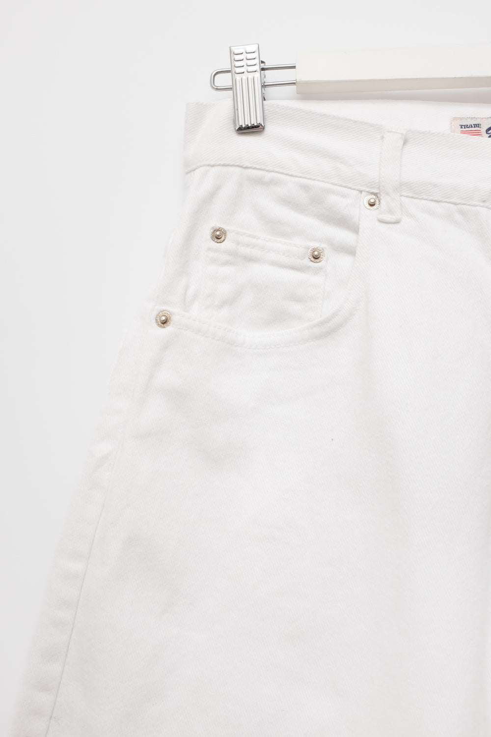 WHITE DENIM WIDE LEG SHORTS