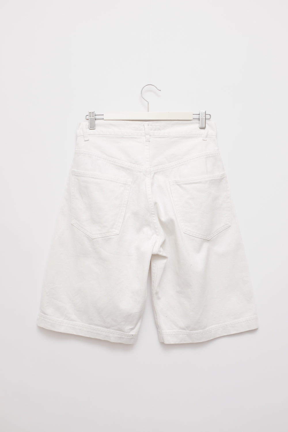 WHITE DENIM WIDE LEG SHORTS