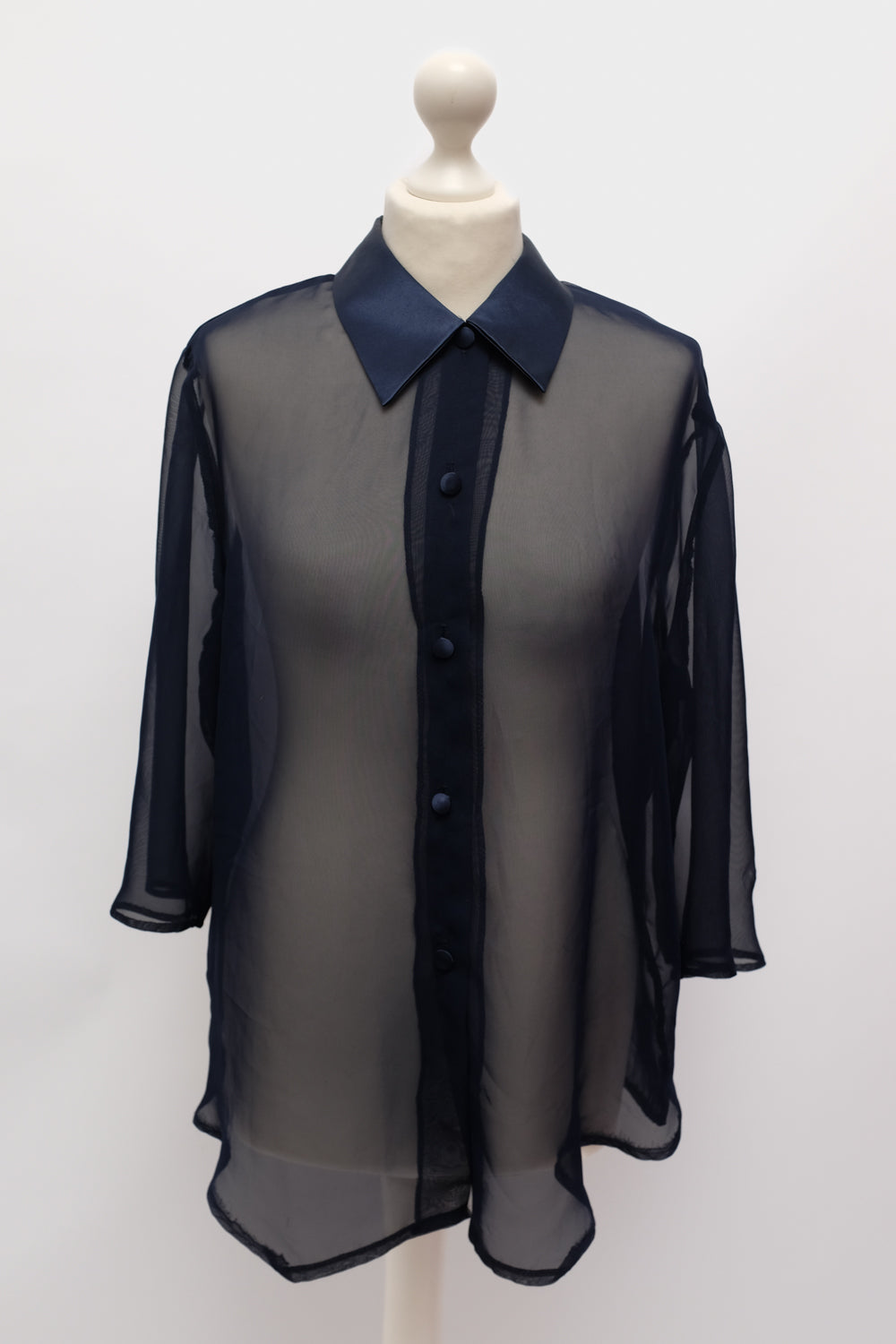 PURE SILK LUCID NAVY VINTAGE SHIRT