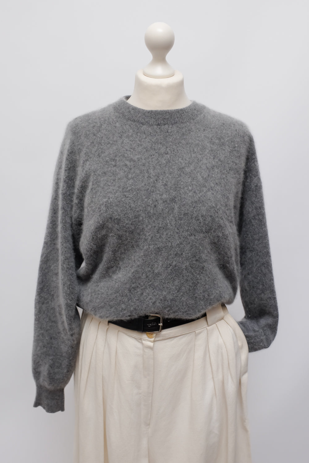 PURE CASHMERE GREY COSY FLUFFY SWEATER