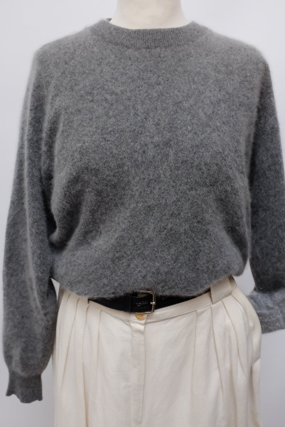 PURE CASHMERE GREY COSY FLUFFY SWEATER