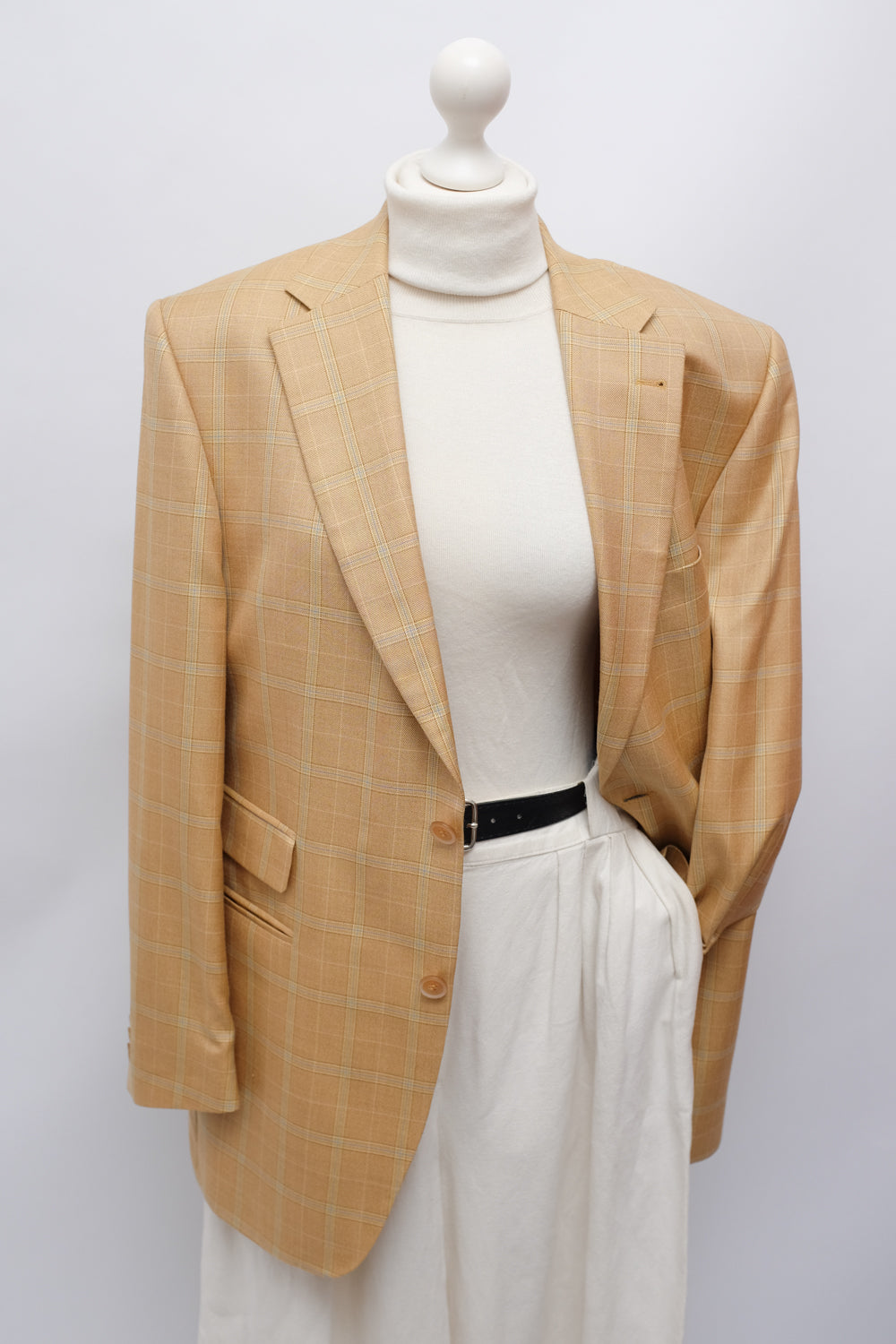 SILK WOOL TARTAN VINTAGE BLAZER