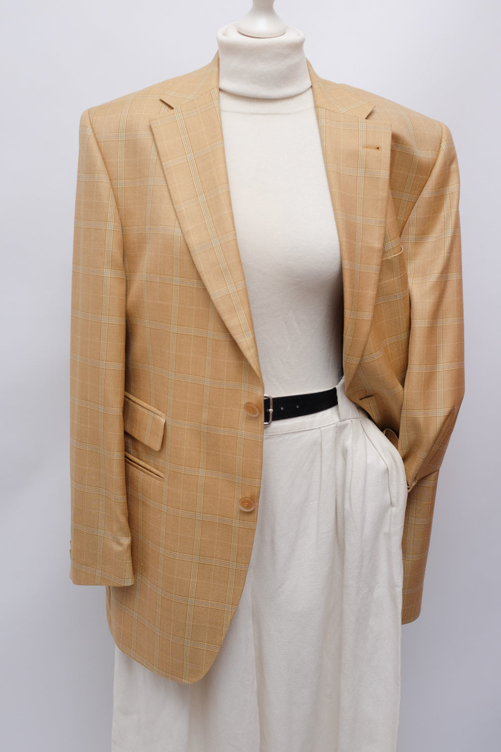 SILK WOOL TARTAN VINTAGE BLAZER