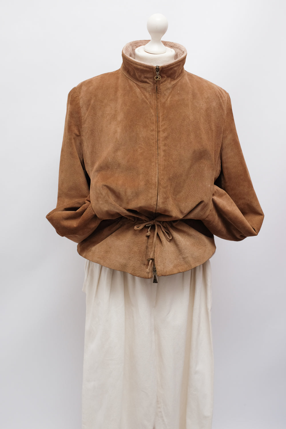 VINTAGE SUEDE COGNAC SHEARLING JACKET