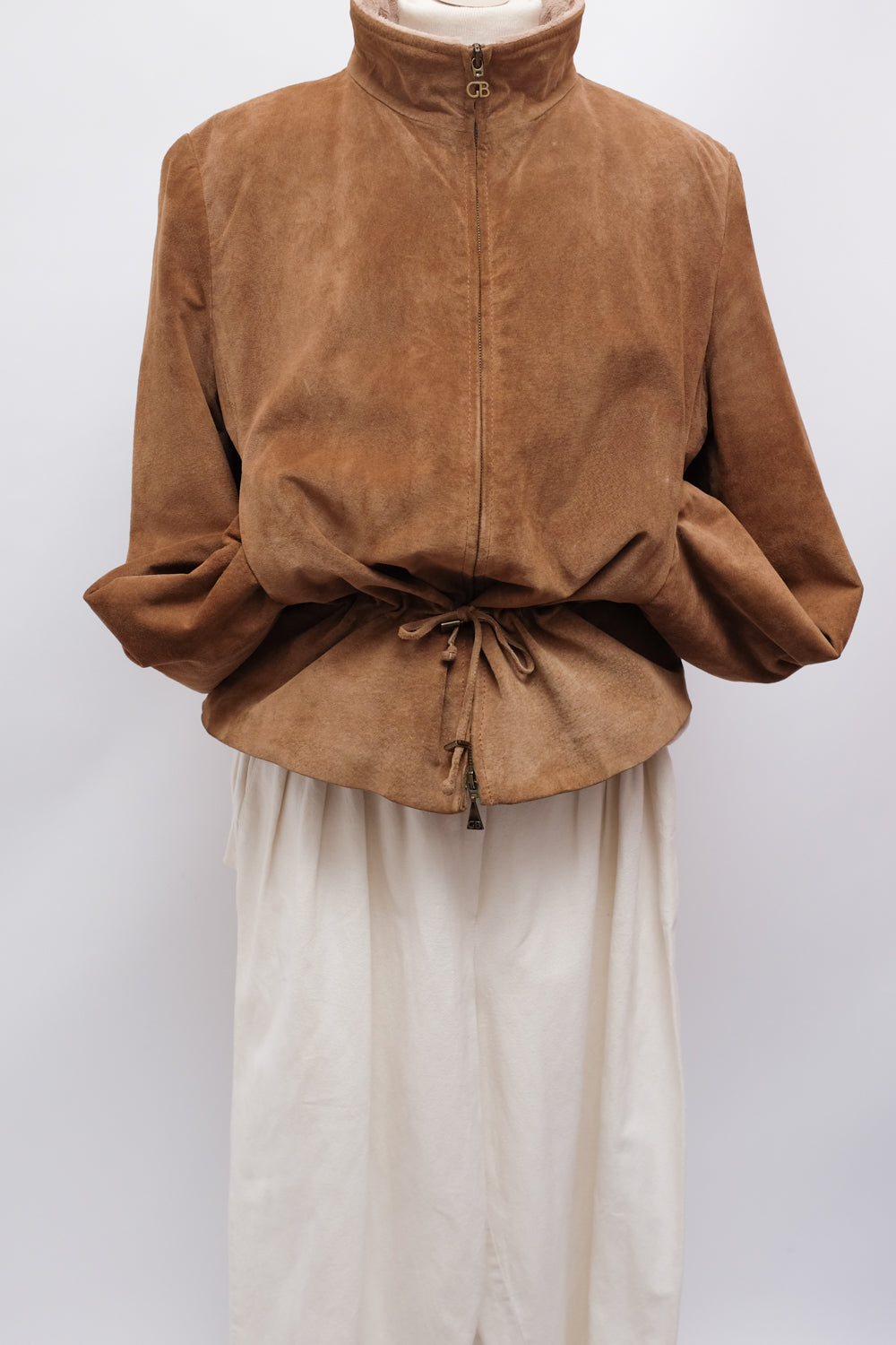 VINTAGE SUEDE COGNAC SHEARLING JACKET