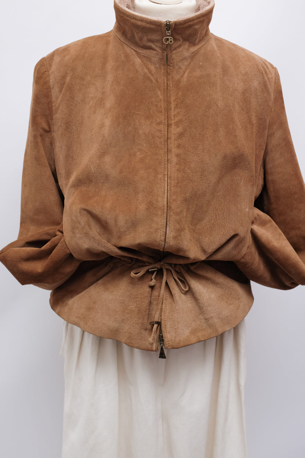 VINTAGE SUEDE COGNAC SHEARLING JACKET