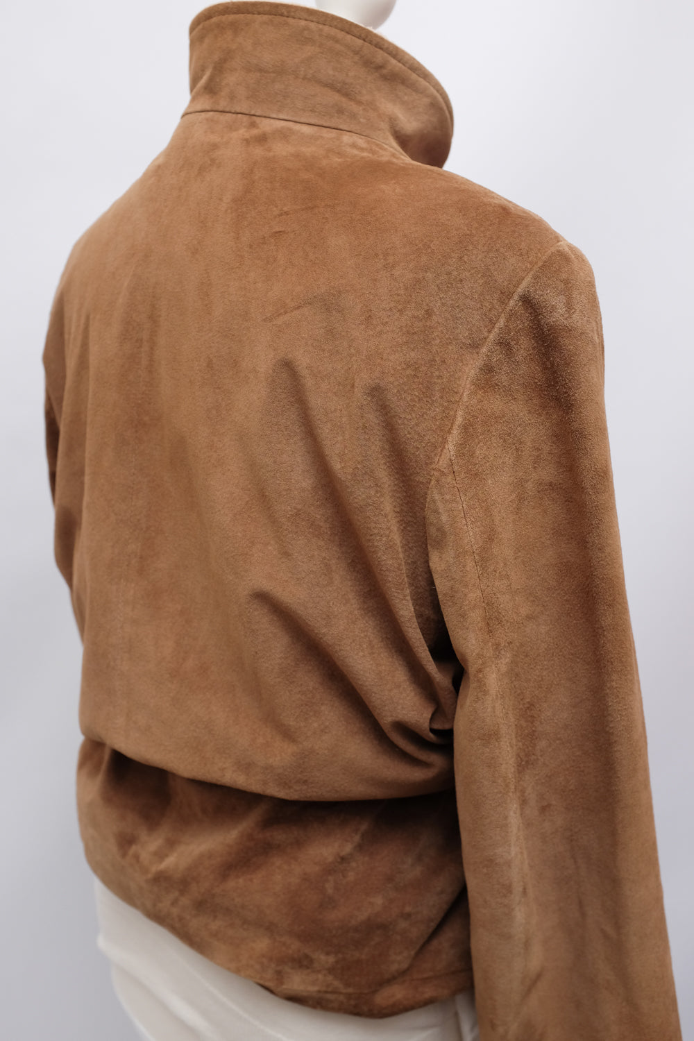 VINTAGE SUEDE COGNAC SHEARLING JACKET