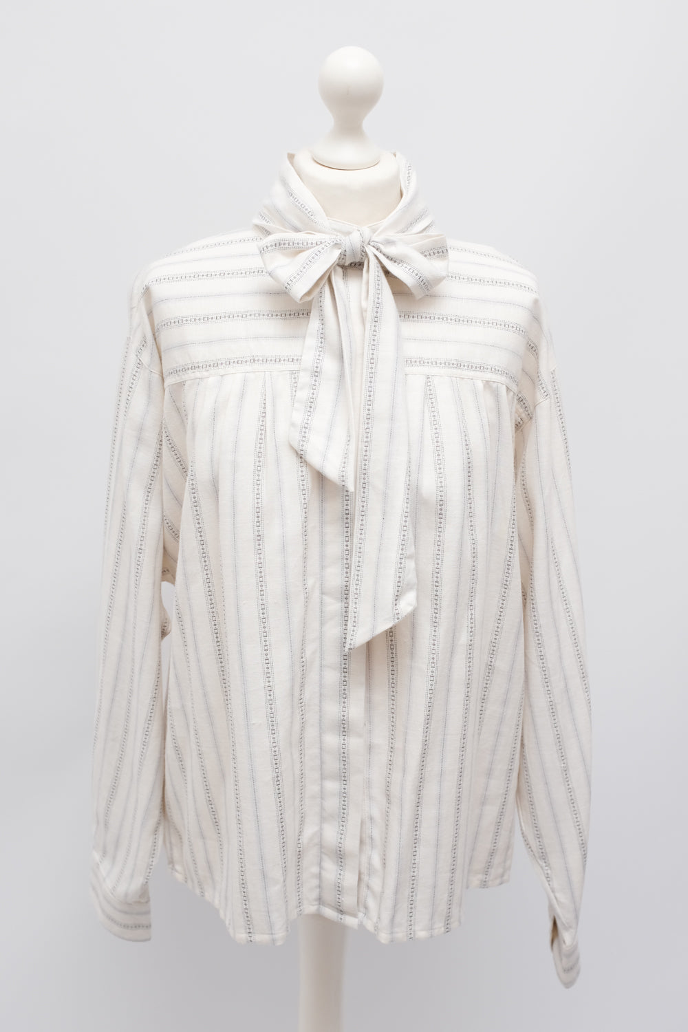 PURE COTTON VINTAGE BOW TIE BLOUSE