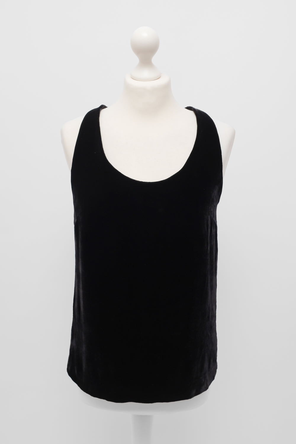 VINTAGE BLACK VELVET SILK VISCOSE TANKTOP