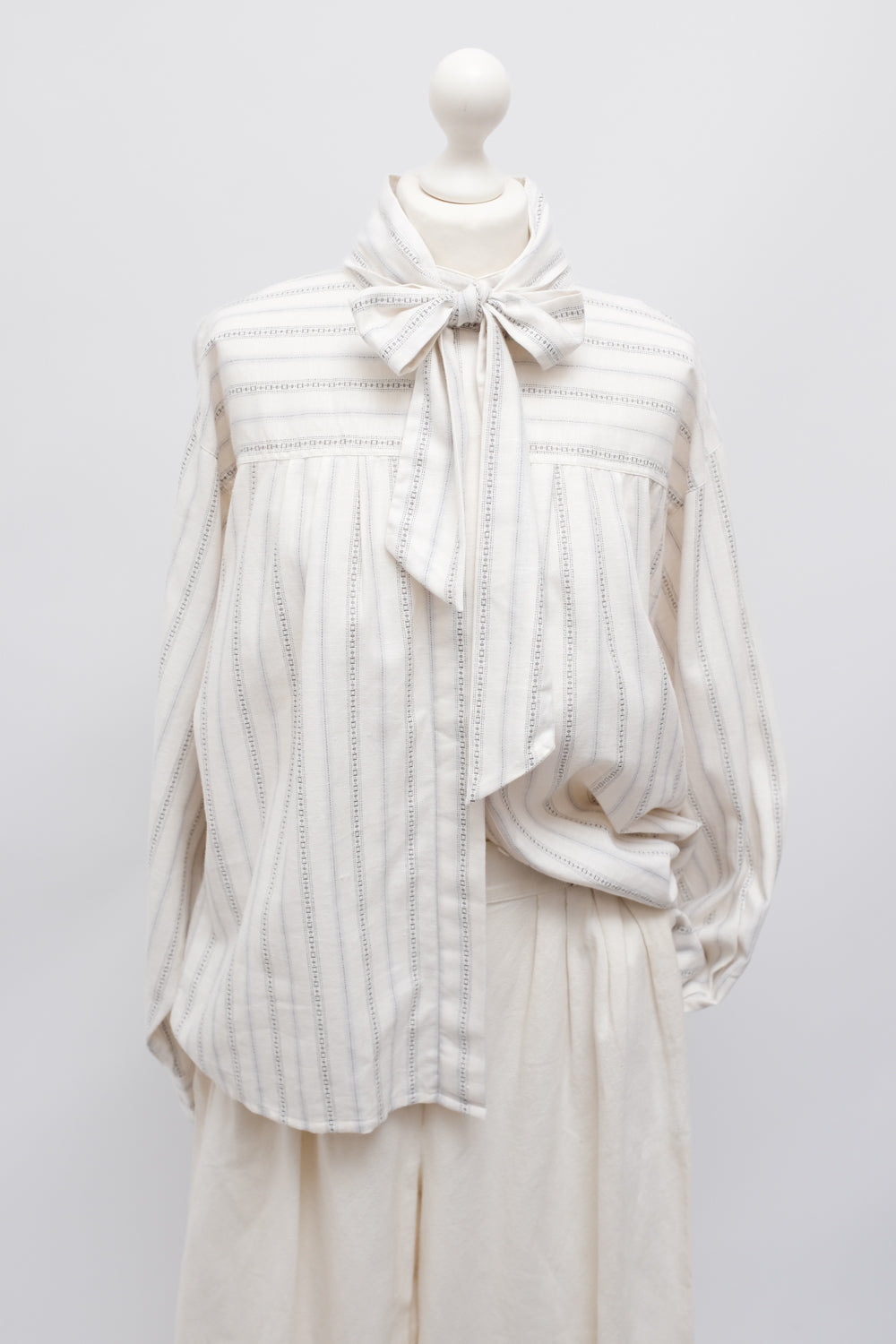 PURE COTTON VINTAGE BOW TIE BLOUSE