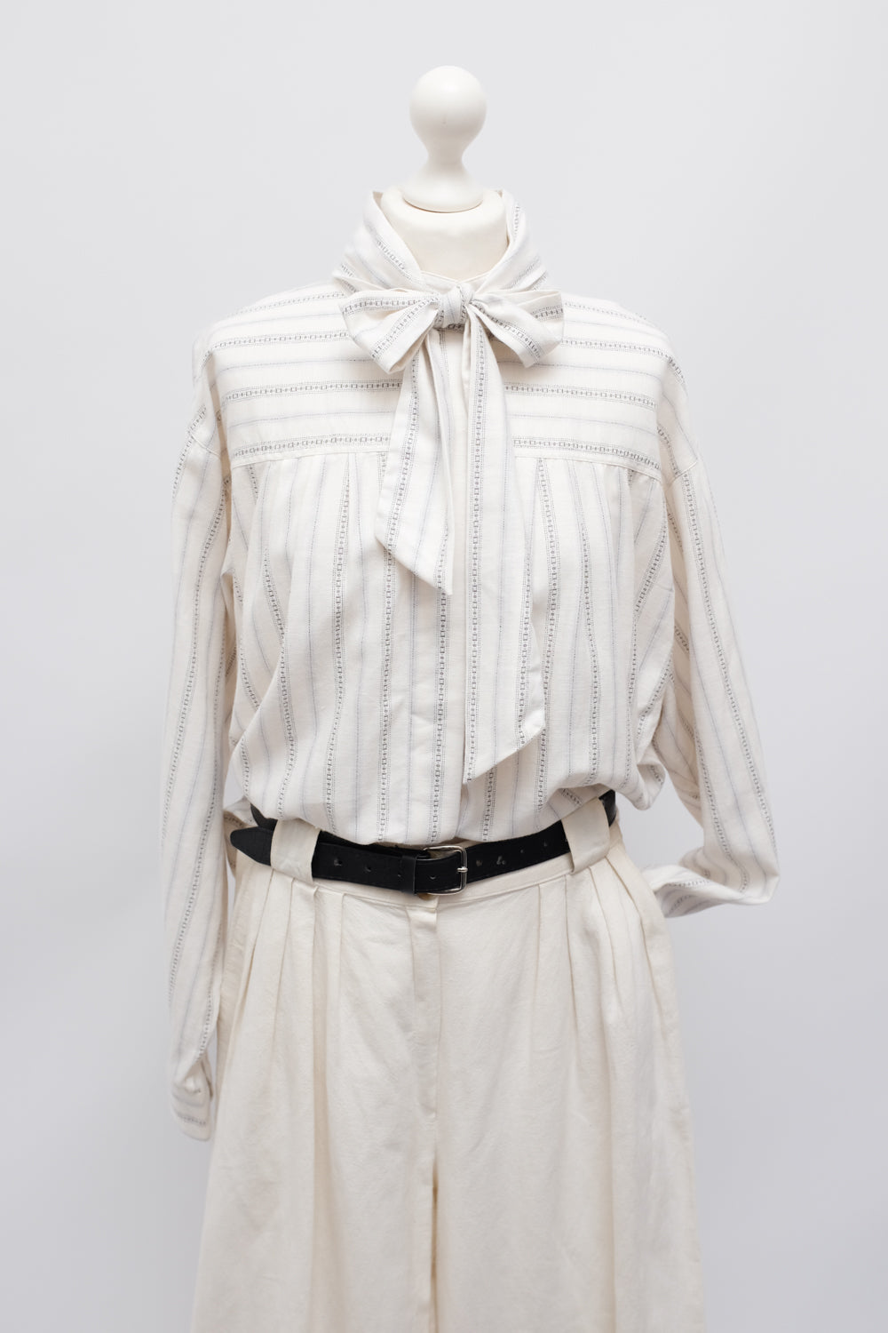 PURE COTTON VINTAGE BOW TIE BLOUSE