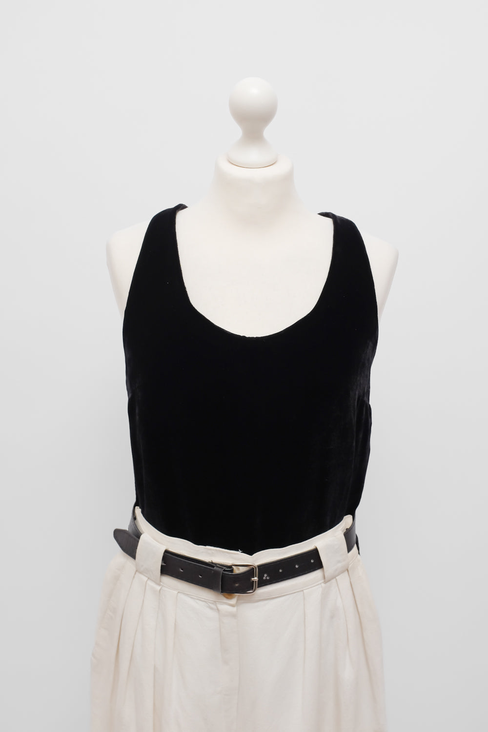 VINTAGE BLACK VELVET SILK VISCOSE TANKTOP