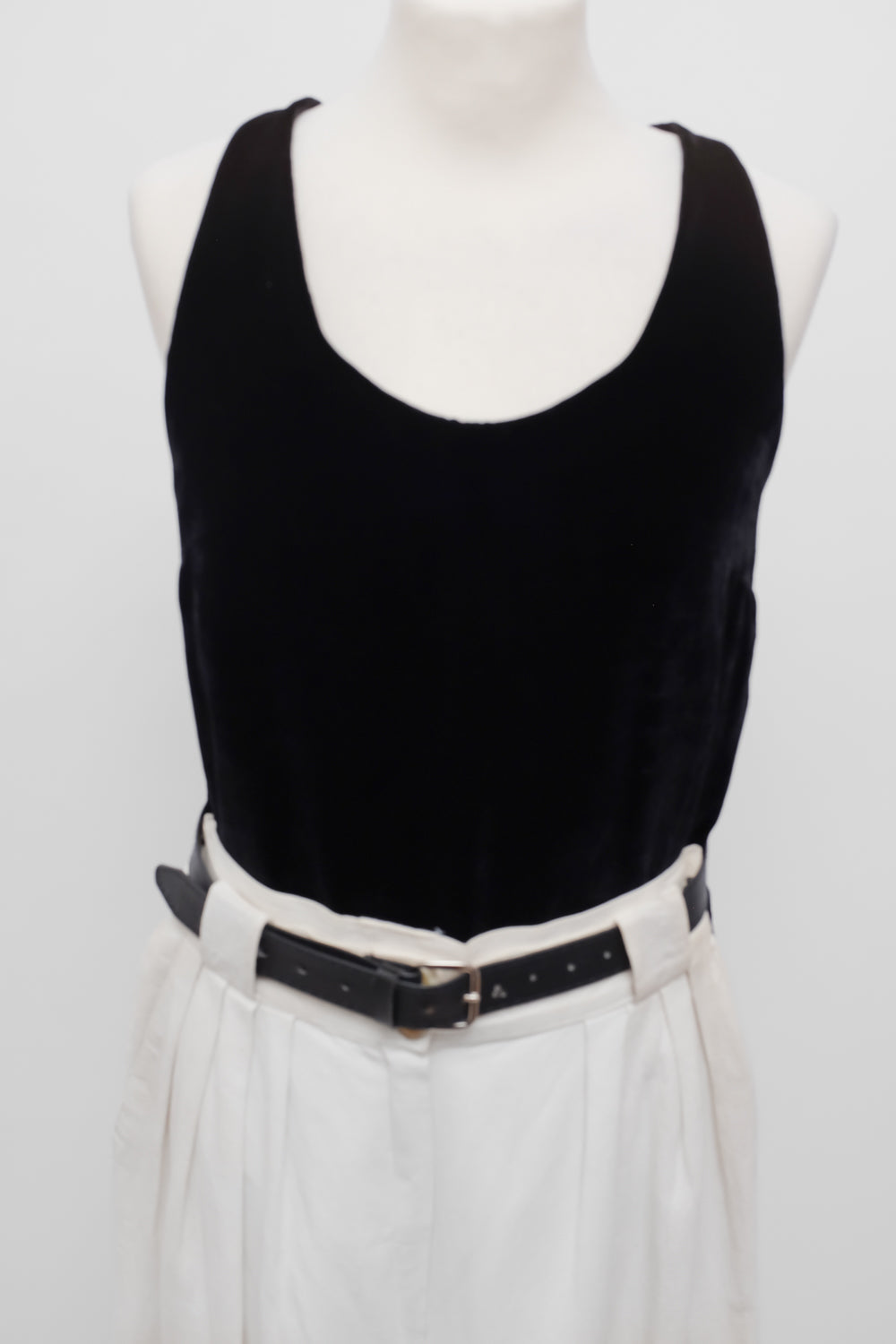 VINTAGE BLACK VELVET SILK VISCOSE TANKTOP