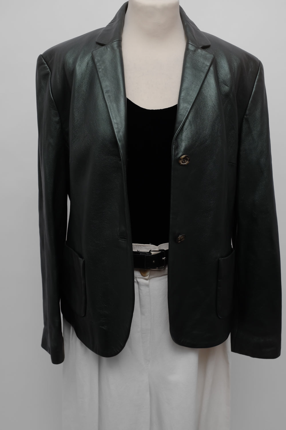RENÉ LEZARD GREEN LEATHER BLAZER