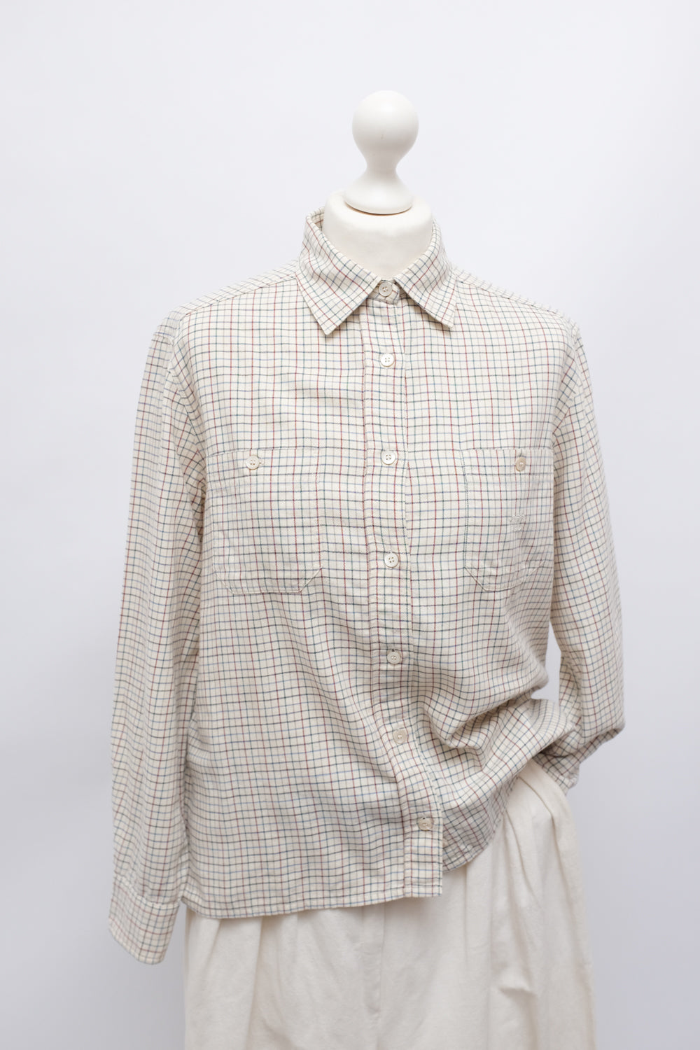 CELINE PURE COTTON WOOL CHECKED SHIRT