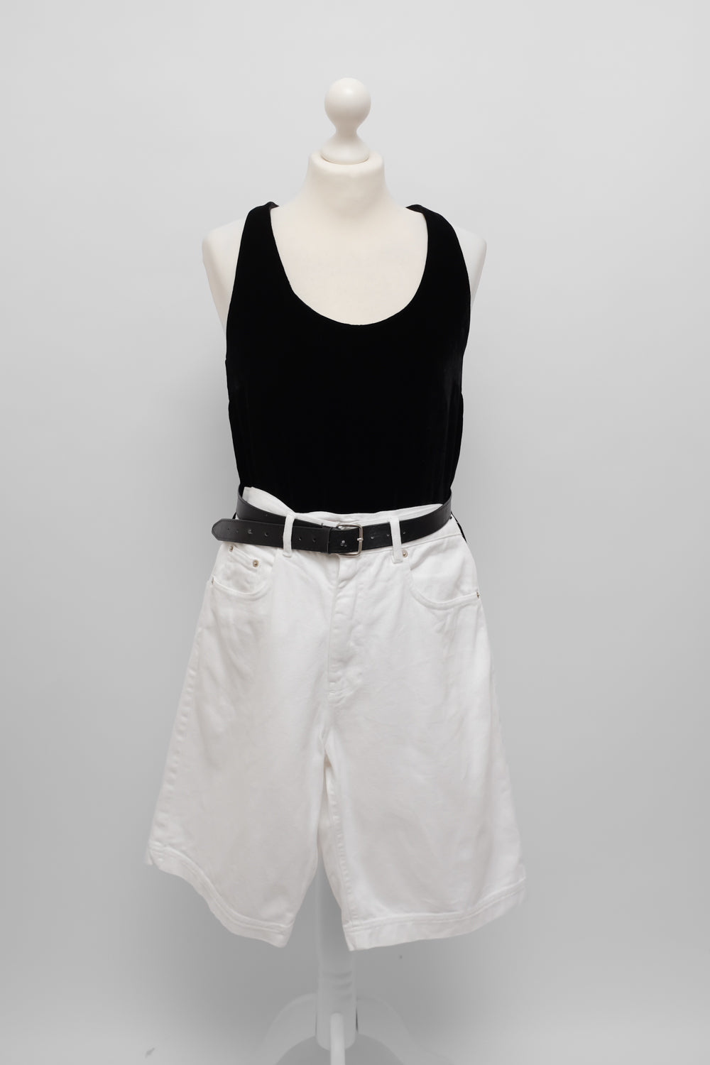 VINTAGE BLACK VELVET SILK VISCOSE TANKTOP