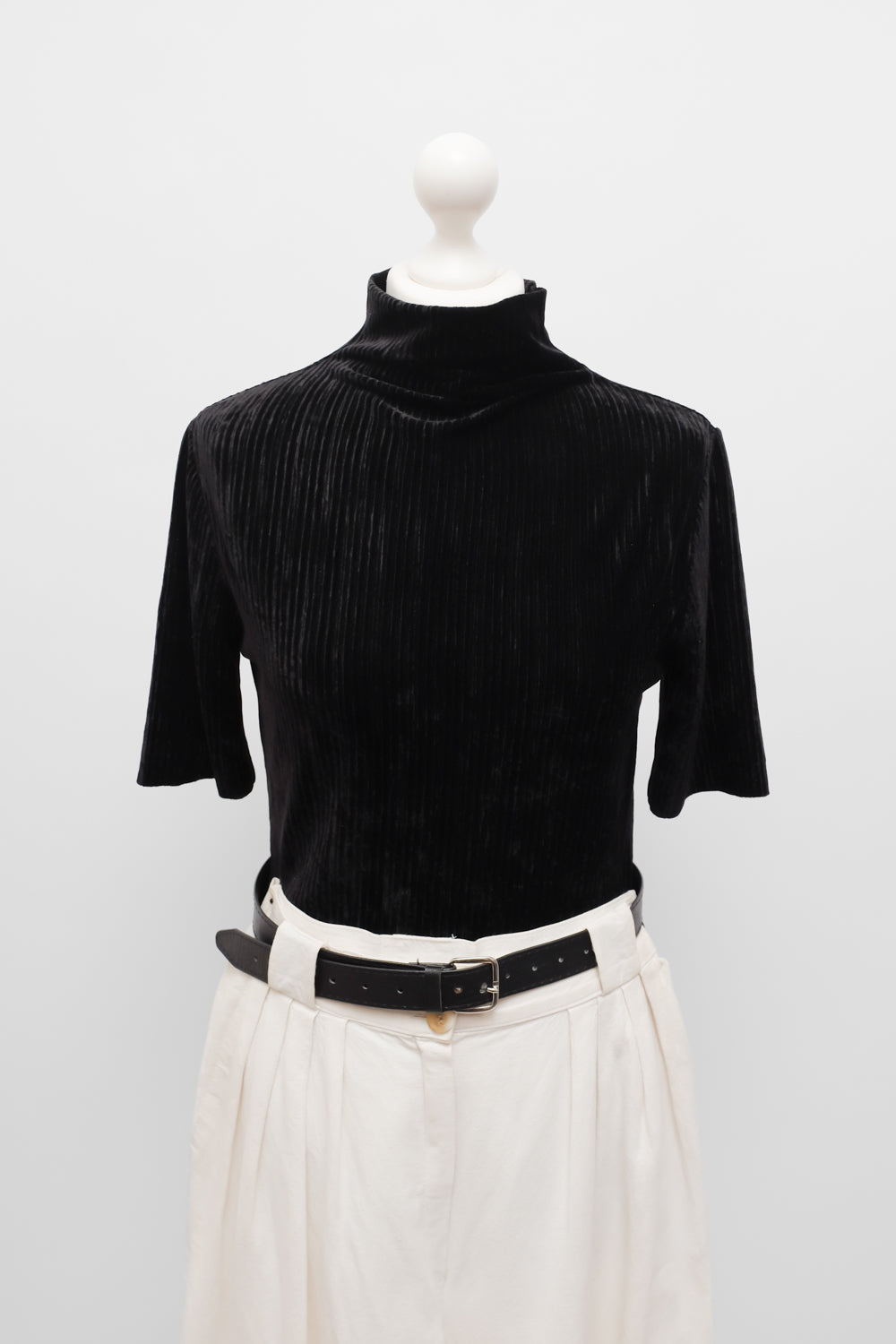 VINTAGE BLACK VELVET ITALY RIB TOP