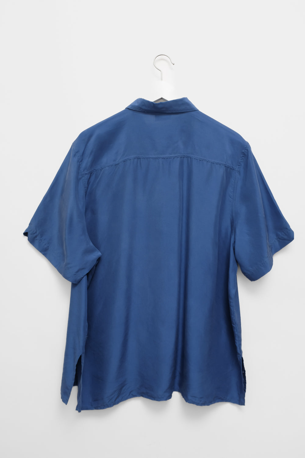 PURE SILK BLUE SHORT ARM SHIRT
