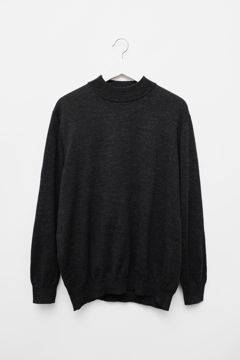 ANTHRACITE OVERSIZE WOOL MOCK SWEATER