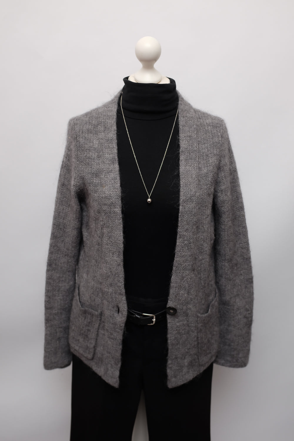 GREY WOOL CARDIGAN