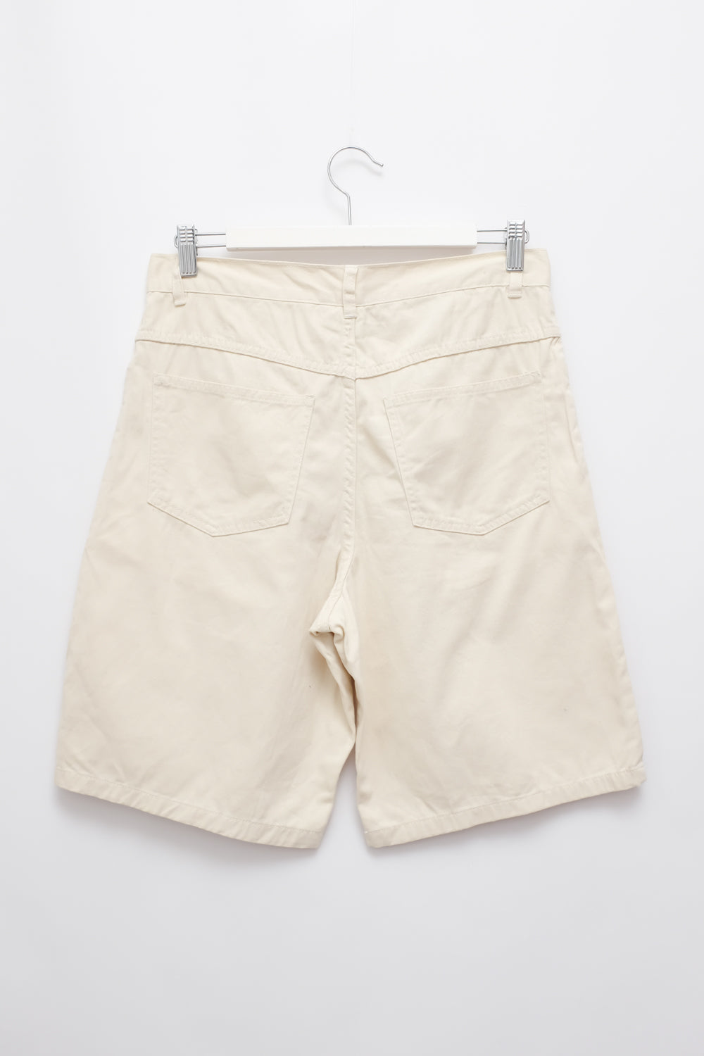 LONG CREAM VINTAGE COTTON SHORTS