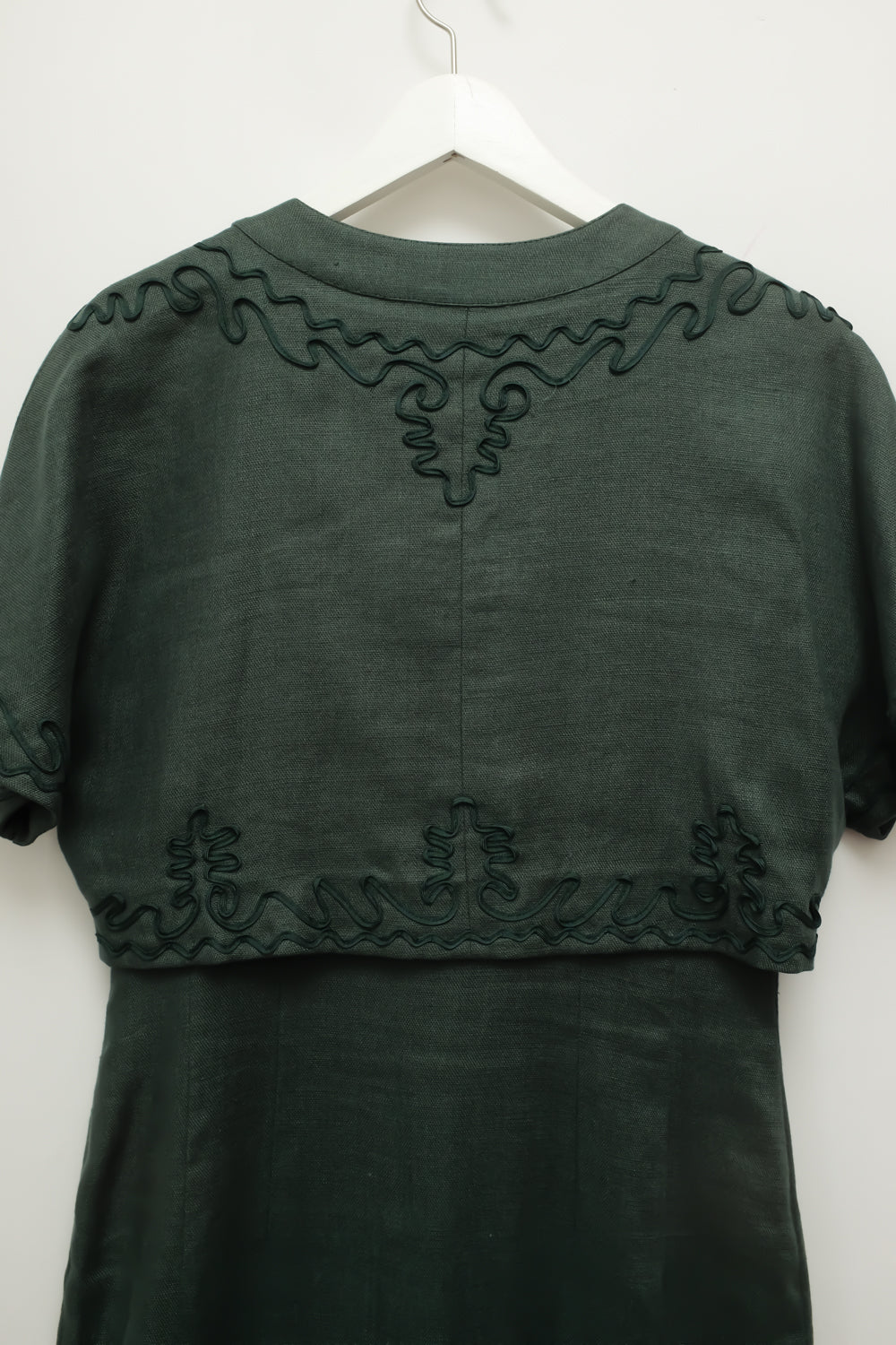 GREEN PURE LINEN VINTAGE DRESS