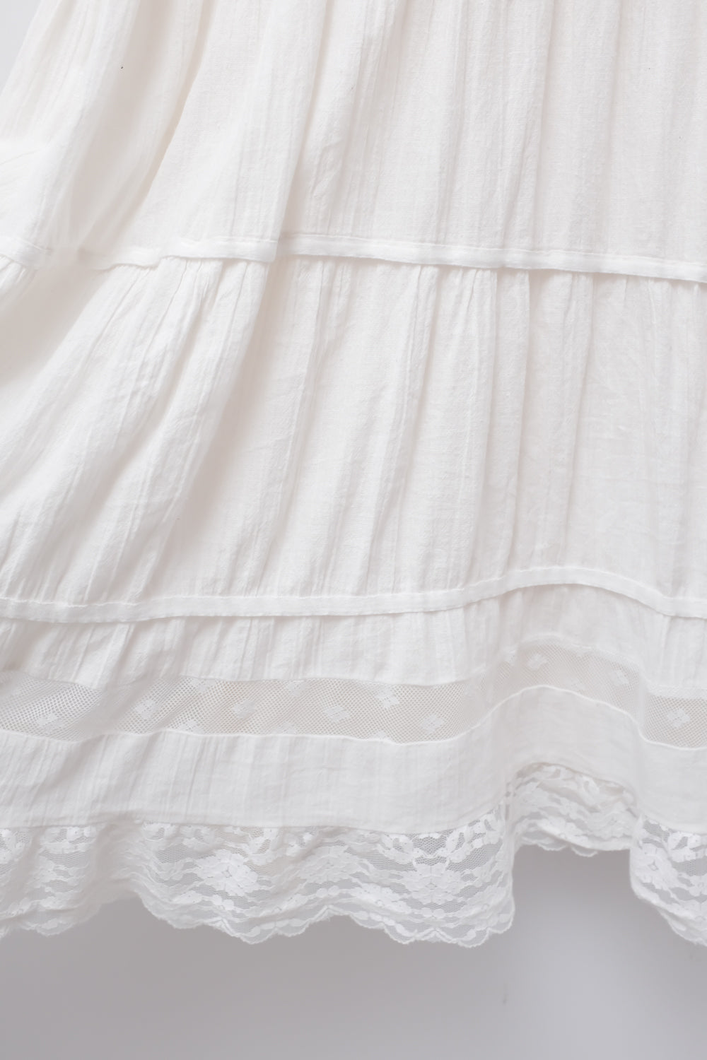 WHITE COTTON VINTAGE LACE DRESS