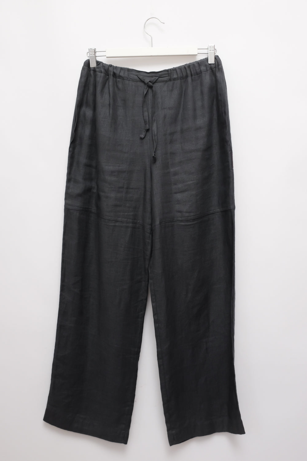 PURE LINEN WIDE LEG DRAWSTRING TROUSERS