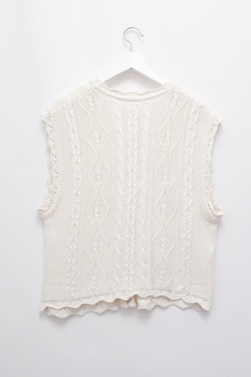 CABLE KNIT COTTON VINTAGE VEST TOP