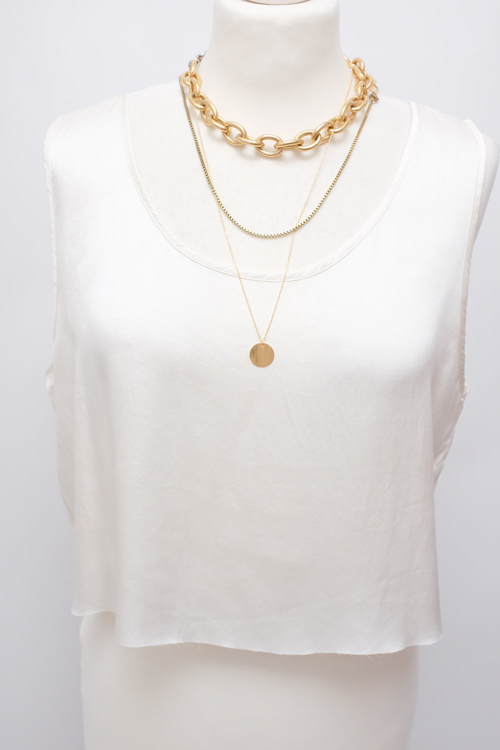 PURE SATIN SILK IVORY CROP VINTAGE TANK