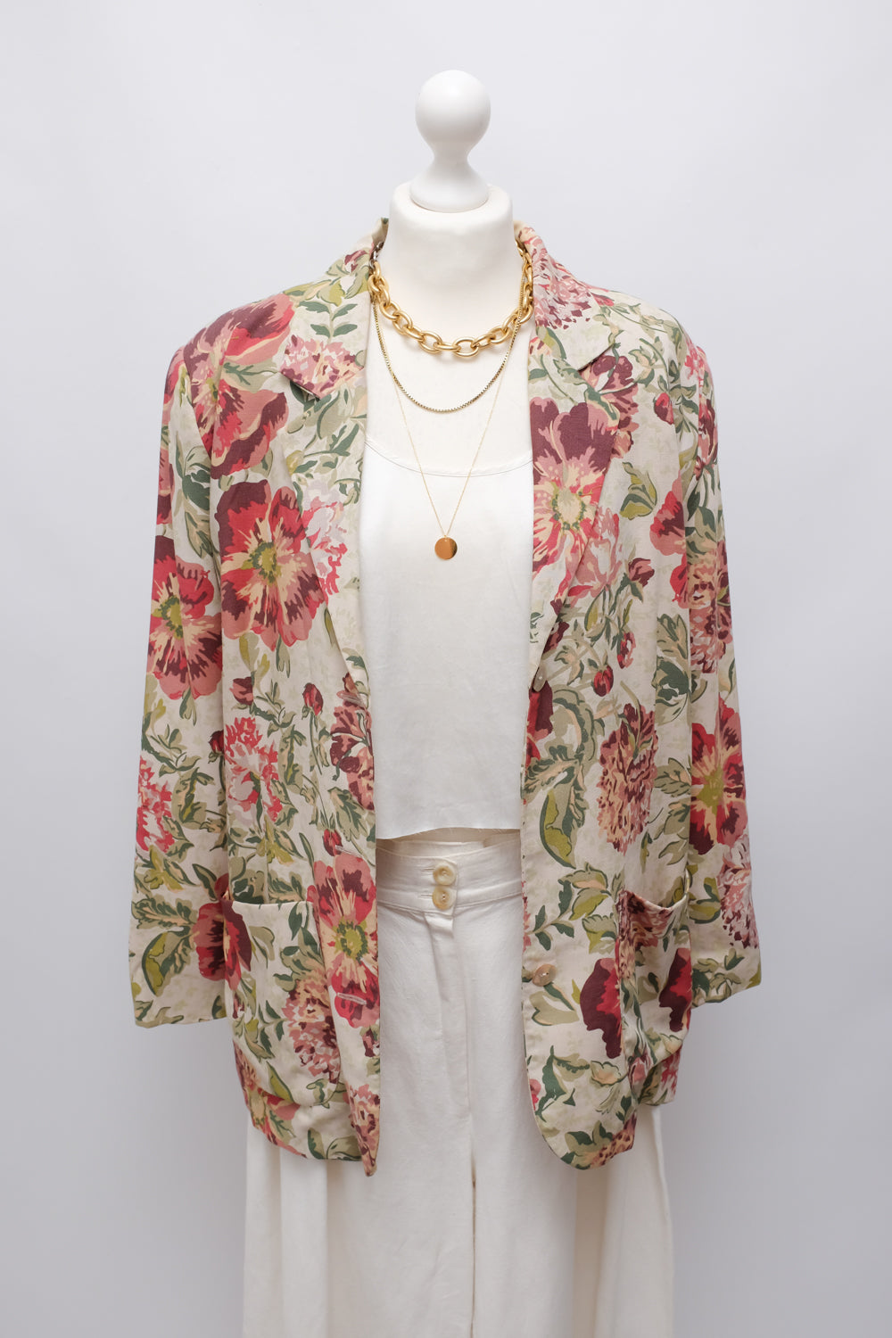 FLORAL LINEN SUMMER BLAZER