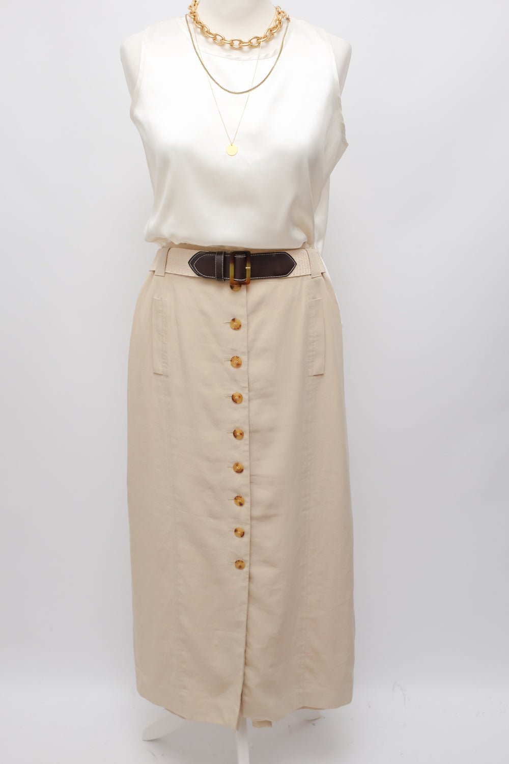 LONG BEIGE VINTAGE SKIRT